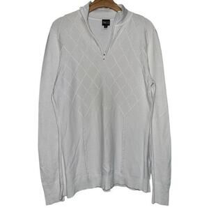 NILS Women’s Size XL White Lattice Braided Princess Cable Petra Sweater